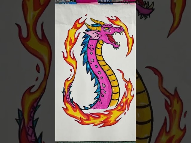 🩷🩷Pink#Lady#Dragon#my drawing#yt shorts#trending song🩷🩷