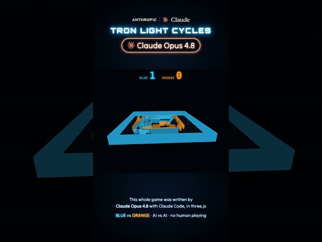 Claude Code and Opus 4.8 created a Tron game from scratch #retrogaming #ai