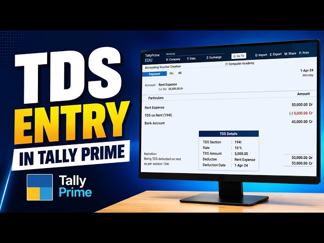 TDS Entry in Tally Prime | TDS Deduction in Voucher