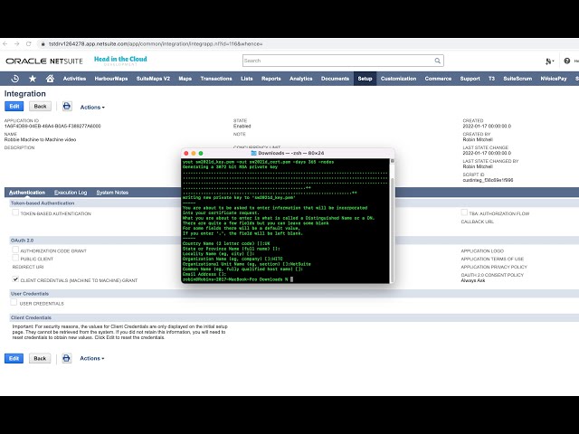NetSuite Machine to Machine Integration Demo