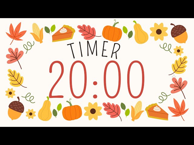 20 Minute Autumn Countdown Timer with Relaxing Music and Gentle Alarm | Fall Timer
