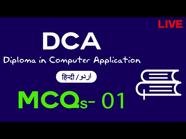 DCA (Diploma in Computer Application) - MCQs | Hindi / Urdu | KB Tech India (With Certificate)
