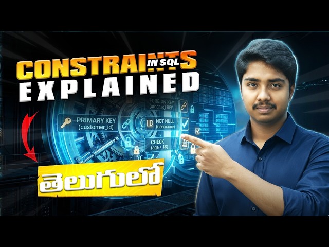 SQL Constraints in Telugu | Primary Key, Foreign Key, Unique, Not Null Explained