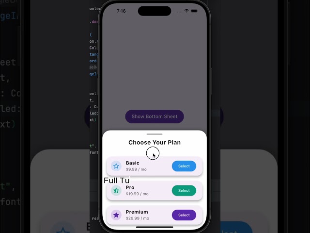 Flutter Pull-up Bottom Sheet Animation | Eye-Catching UI Design #shorts