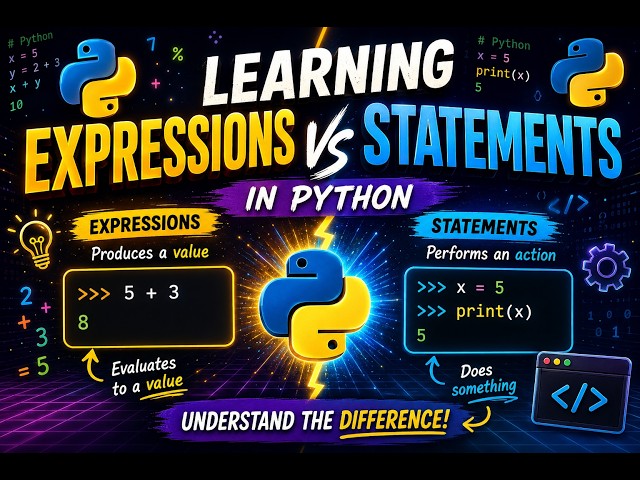 🐍 Python Expressions vs Statements EXPLAINED! | Learn Python for Beginners 💻