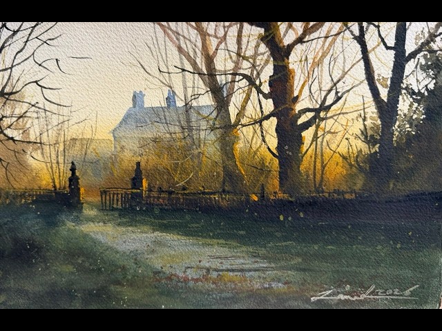 Watercolor Tutorial: Painting Golden Light & Atmospheric Shadows