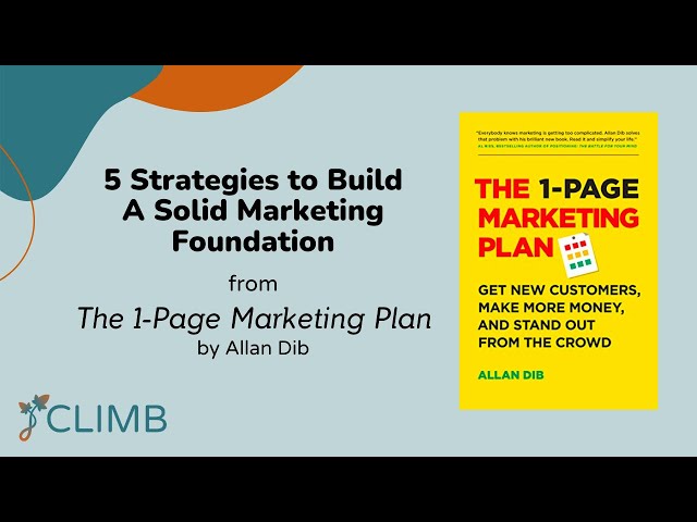 5 Strategies to Build A Solid Marketing Foundation from The 1-Page Marketing Plan by Allan Dib