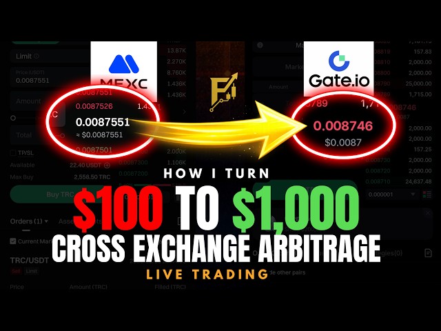 Live Trading Crypto Arbitrage on MEXC $ GATE.IO | Turning $100 to $500 Weekly #abitrage