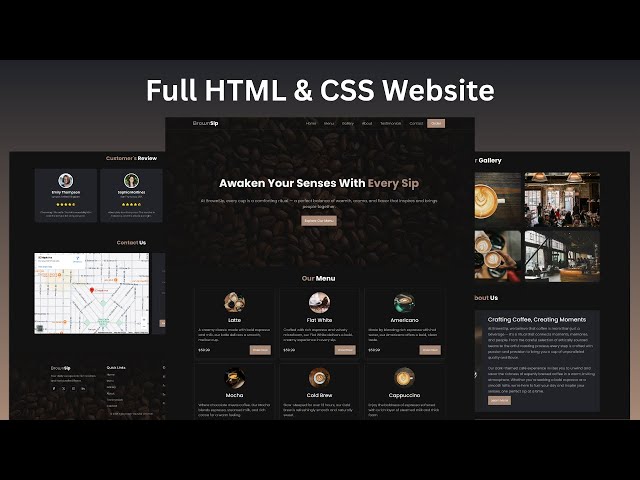 How to Create a Responsive Coffee Website Using HTML and CSS | Step-by-Step Tutorial