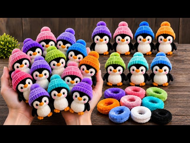 🐧 I Made the Cutest Penguins Using Just a Few Hair Ties! | Easy DIY to Sell 💰