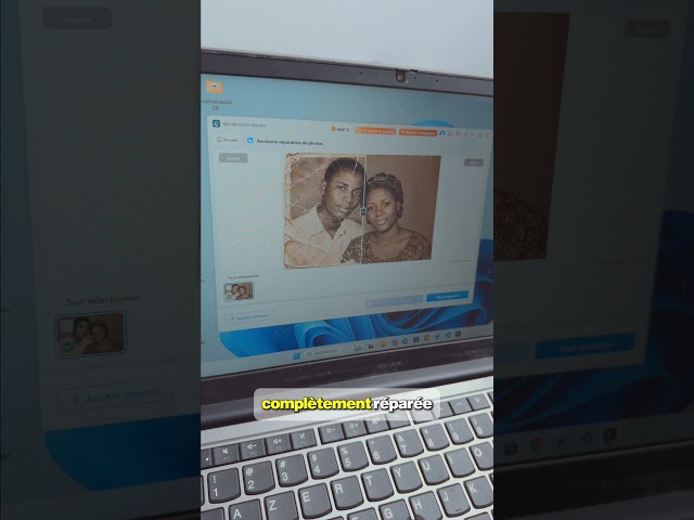 How to repair a damaged black and white photo (torn, creased, stained)? #fyp #ai