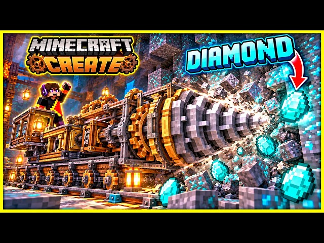 I Made a DRILL MACHINE for Mining Diamonds in Minecraft Create Mod! 💎