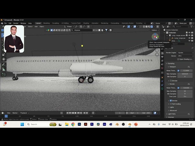 3D Passenger Aircraft | Modeled in Blender