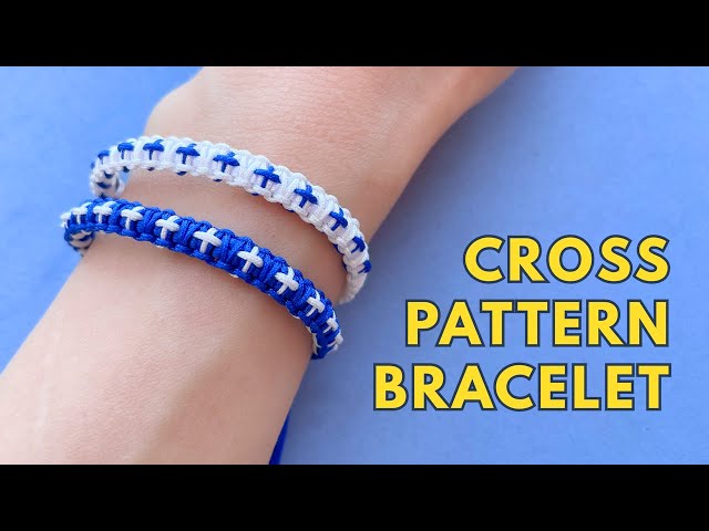 Macrame Bracelet with Tiny Crosses – Easy & Beautiful Macrame Cross Pattern