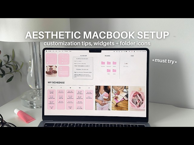 How to Customize Your MacBook | Aesthetic Wallpaper, Widgets & Folder Icons💻🩷