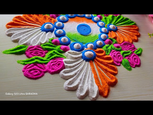Very easy Mahashivaratri rangoli designs/ shivaratri rangoli flowers/ Satisfying video