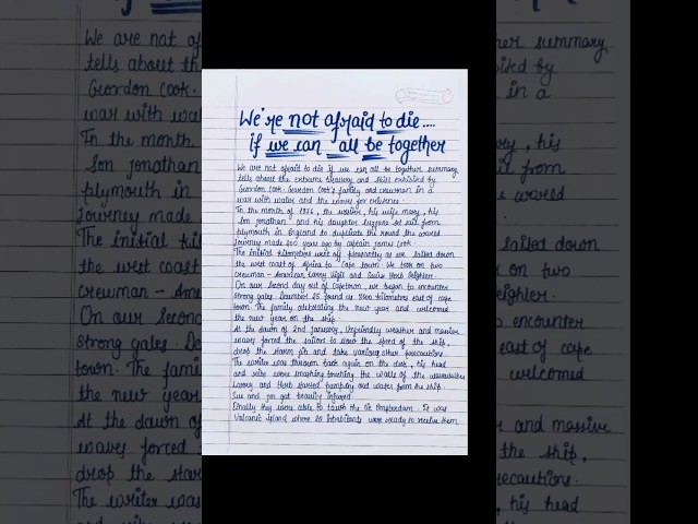 Summary : We aren't afraid to die if we can all be together.. #shorts