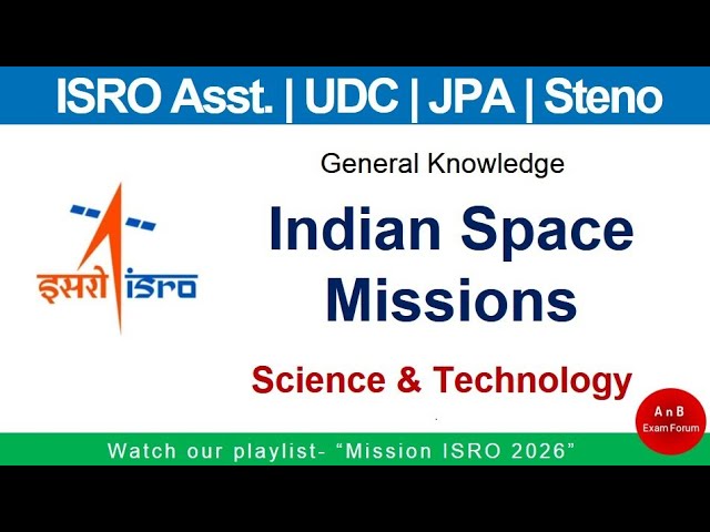 ISRO assistant UDC JPA steno -General knowledge -Indian Space Missions 