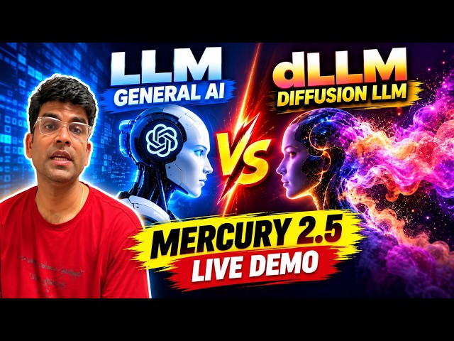LLM vs dLLM | What Are Diffusion LLMs? | Mercury 2.5 from Inception Labs LIVE Demo | Cloud Developer