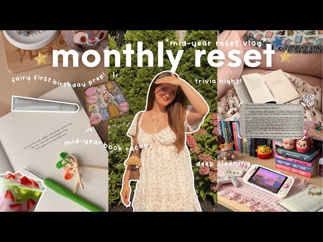 *mid-year* RESET vlog ⭐️🧘🏻‍♀️🫧 | deep cleaning, birthday planning, trivia night & bts prep!