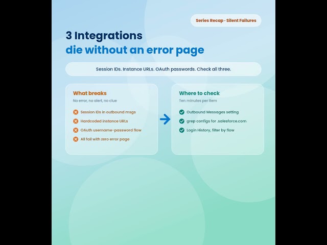 Salesforce Integration Audit: 3 Things to Check This Week  #salesforcedeveloper #winter27