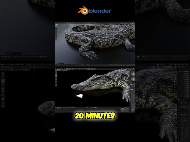How This Meditating Crocodile Model Was Created in Blender