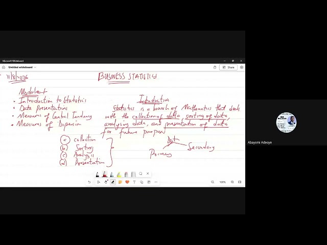 AUG 2026 BUSINESS STATISTICS LECTURE 1
