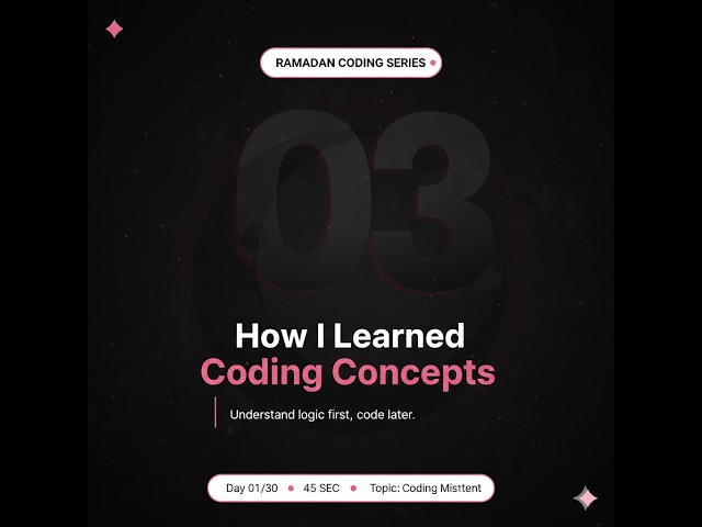 How I Learned Coding Concepts | Beginner Coding 2026