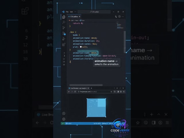 CSS Animations in 30 Seconds 🚀 | CSS @keyframes & Animation Tutorial #Shorts