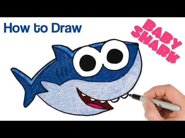 How to Draw Baby Shark | Cartoon Drawing for beginners