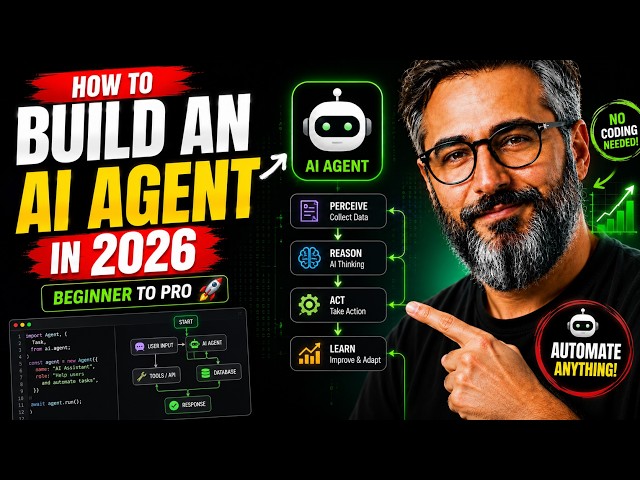 How to Build an AI Agent in 2026 – Complete Beginner to Pro AI Agent Tutorial & Automation Guide