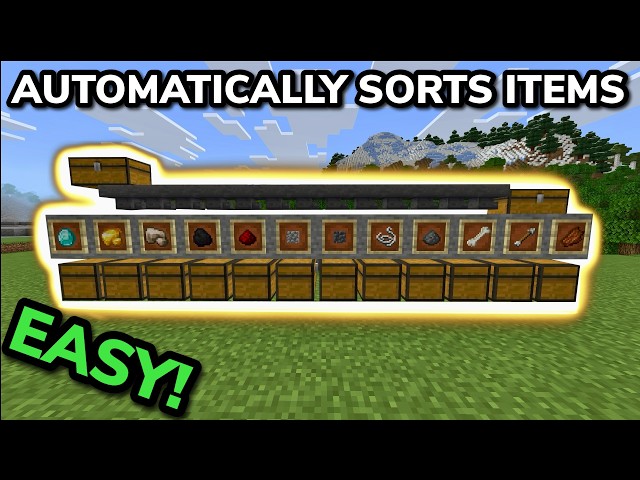 BEST 26.1+ AUTOMATIC ITEM SORTER TUTORIAL in Minecraft Bedrock (MCPE/Xbox/PS/Switch/PC)