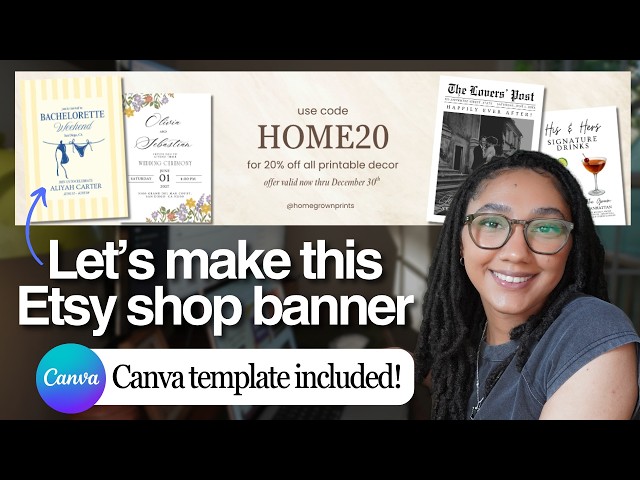 Etsy shop banner tutorial for beginners (Canva template included)