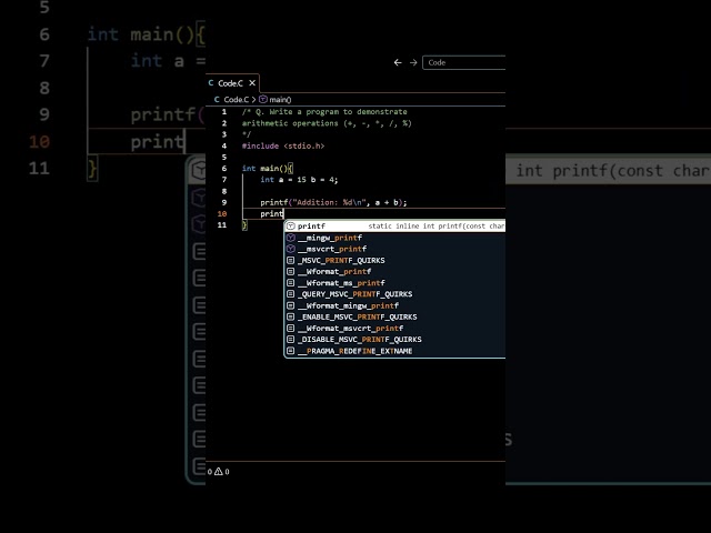 C Program: Arithmetic Operators #cprogramming #arithmeticoperators #coding