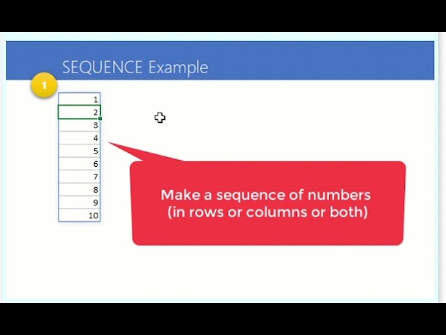 SEQUENCE() FUNCTION IN MS EXCEL