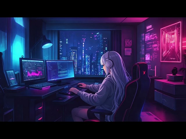 Night Coding Session 💻 Neon Lofi Beats to Focus / Study