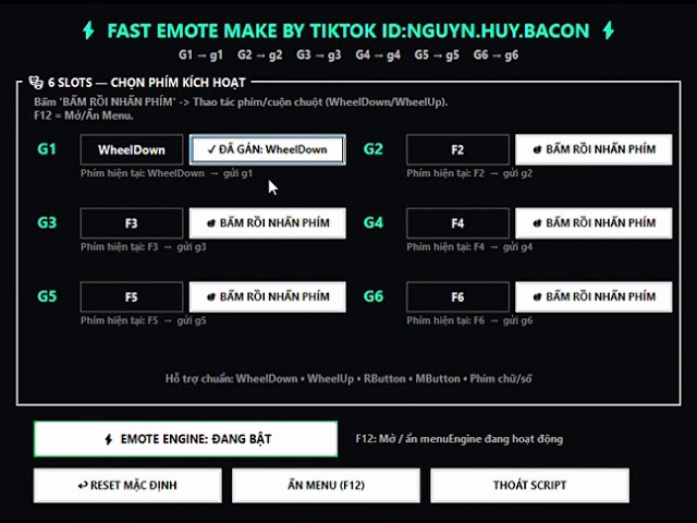 ⚡ FAST EMOTE — G1 → G6 for evade  auto hotkey script 100% work