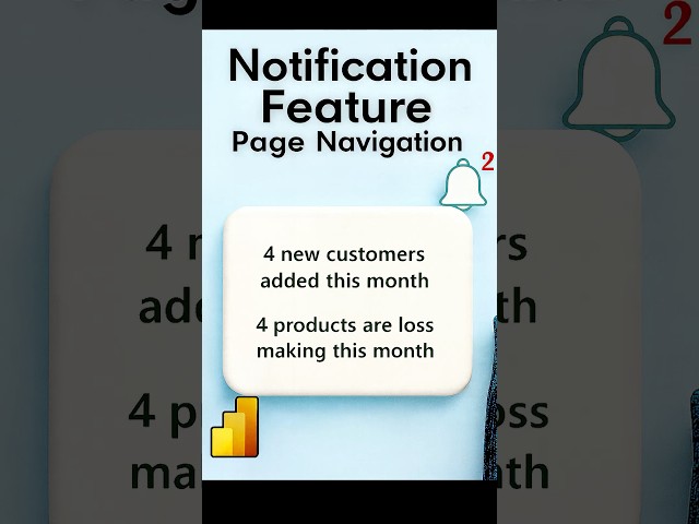 Notification feature in Power BI - Page Navigation #excel #powerbi #businessintelligence
