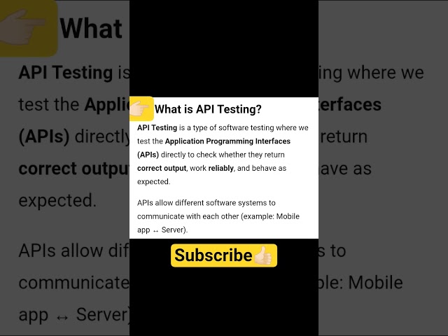 What Is API Testing? 🤔 #shorts #trending #ytshorts #softwaretesting