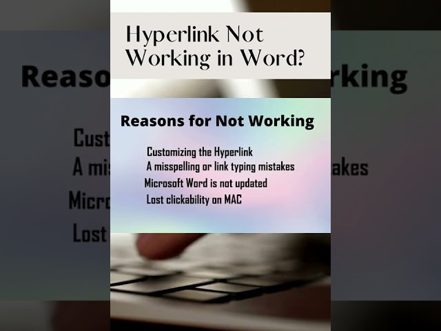 Why Hyperlink Not Working in Word? #shorts