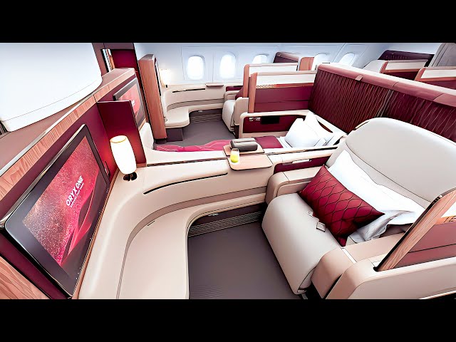 Qatar Airways First Class Airbus A380 from London to Doha | Flight and Lounge Review
