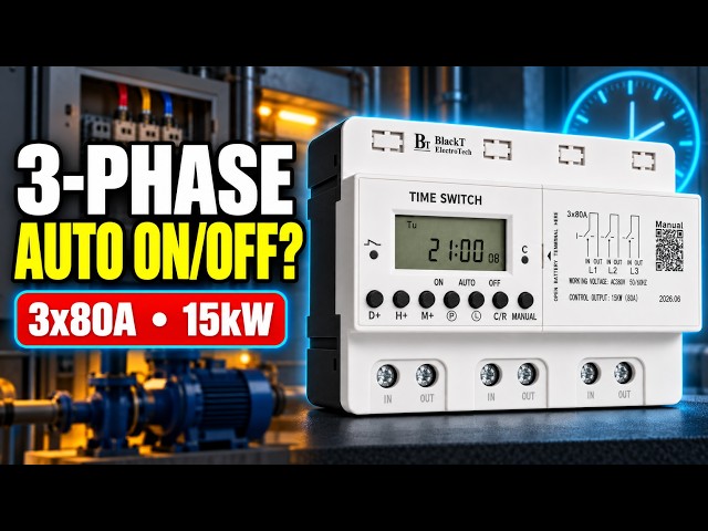 3-Phase Weekly Programmable Timer 80A | Motor & Pump Control | BT413P3