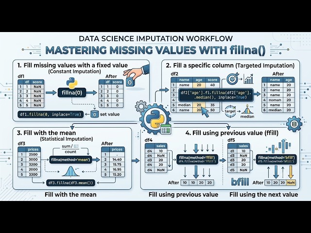How to Use fill na () in Pandas 🐼In Python Data Science, #python #datascience #dataanalytics