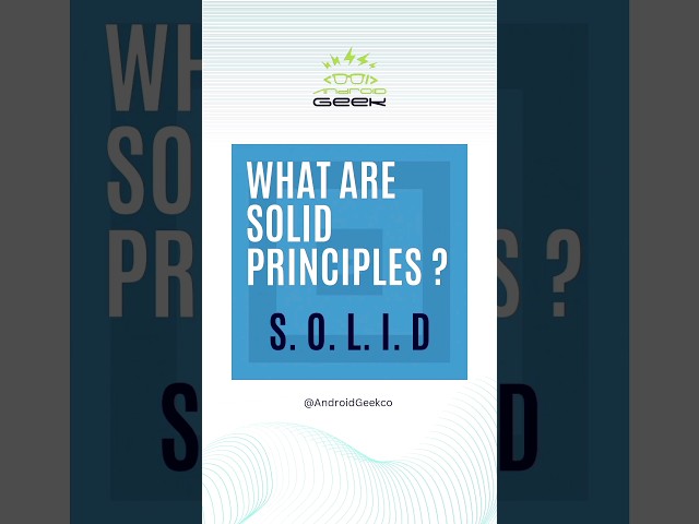 What are SOLID principles ?✨