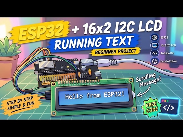 ESP32 16x2 I2C LCD Running Text | Beginner Arduino Project
