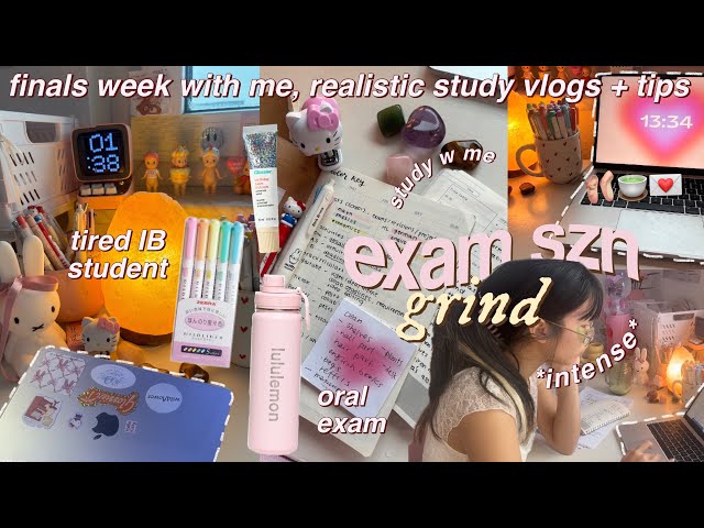 🧷✧˚🎀 full week STUDY VLOG *intense* | surviving finals, note taking +study tips (IB, highschool jr)