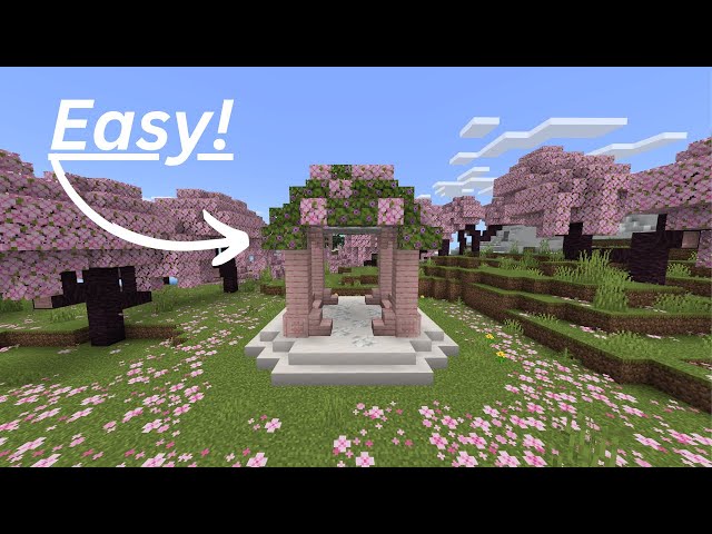 Minecraft | How to build a Cherry Blossom Gazebo ( Easy Tutorial)
