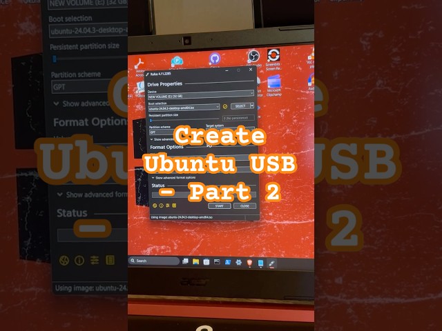 Create Ubuntu Bootable USB Drive - Part 2. #linux #ubuntu #tech #technology #laptop