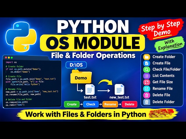 Python os Module Tutorial | File & Folder Automation Step by Step | Complete Beginner Guide