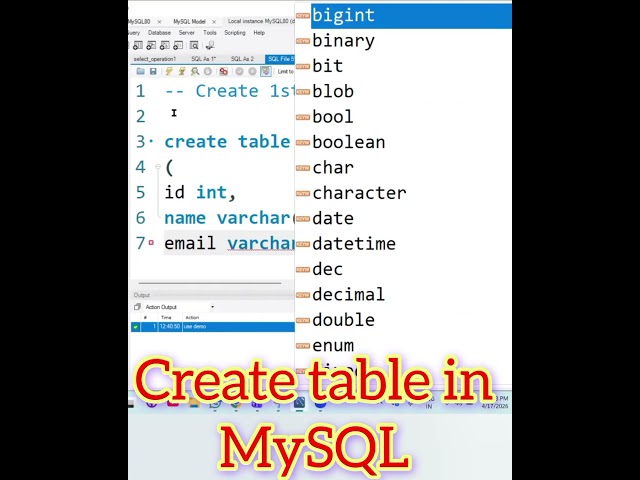 Create Your First Table in MySQL 🚀 | CREATE TABLE Explained in 60 Seconds #shorts